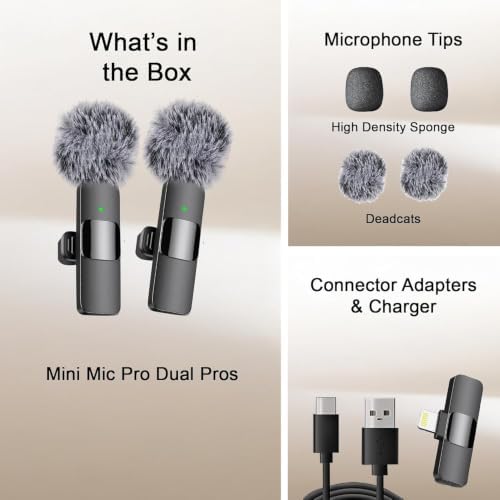 Mini Mic Pro (Latest Model – #1 Microphone for iPhone, Wireless Mini Microphone, Clear Voice, Noise Cancelling, Lavalier Mic for TikTok, YouTube & Interviews (iPhone 14 & Below) - Image 2