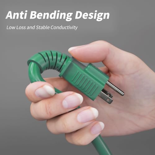 PlugSaf 100 FT 16/3 Outdoor Extension Cord with Multiple Outlets Green - Image 2