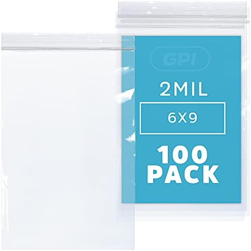 GPI 6" x 9" Zip Bags, 4000 Pack, 2 Mil, Reclosable, for Storage & Packaging by GPI