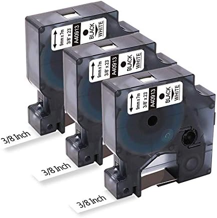 FreshWorld 3X Replace for DYMO D1 3/8 Inch Label Tape 41913 40913 S0720680 by Freshworld