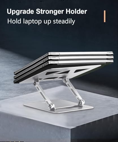 Aoviho Adjustable Laptop Stand for Desk,Portable Laptop Stand Holder and Riser,Foldable Aluminum Notebook Computer Stands for MacBook Air Pro HP Lenovo Dell Samsung Chromebook, 10-15.6 inch, Silver - Image 5