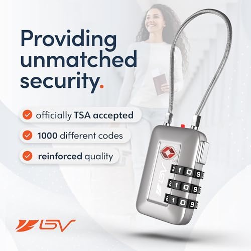 TSA Accepted Luggage Travel Lock, Set-Your-Own Combination Lock for School Gym Locker, Luggage Suitcase Baggage Locks, Filing Cabinets, Toolbox, Case (Silver, 2 Pack) - Image 4