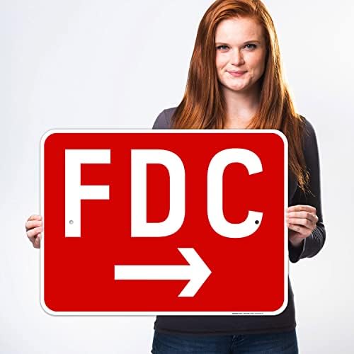 FDC Right Arrow Sign, Red Background, - Image 2