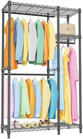 IZEUK Heavy Duty Garment Rack Wire Clothes Rack for Hanging Clothes (Black, 3 composition, 15.7" D x 43.3" W x 76.5" H) by IZEUK