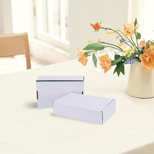 HORLIMER 10 Pack 7x5x2 Shipping Boxes, White Corrugated Cardboard Box for Mailing, Packaging, Small Business - Image 5