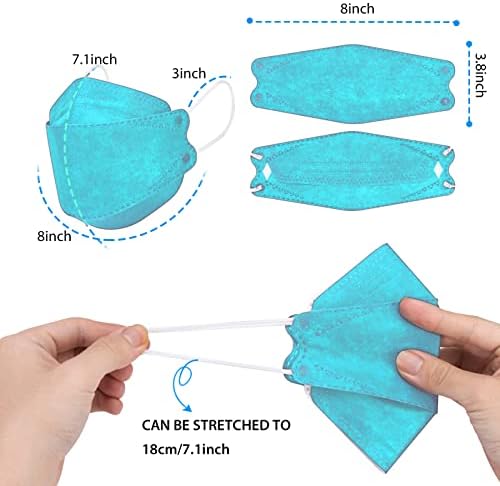 Borje KN95 Face Masks for Adults 50 Pack, 5-Ply Blue Disposable Face Mask Against PM 2.5 Smoke & Dust, Filtration Efficiency 95% - Image 5