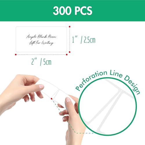 300 Removable Blank Food Labels, Water/Oil/Tear Resistant with Perforation Line for Freezer Food Containers Jars Pantry Organization (Each Measures 1” x 2”) - Image 2