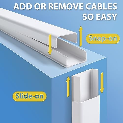 ZhiYo 6 ft Cord Covers for 4-7 Wires on Wall, Beige, 2 Pack (3 ft Each) - Image 4