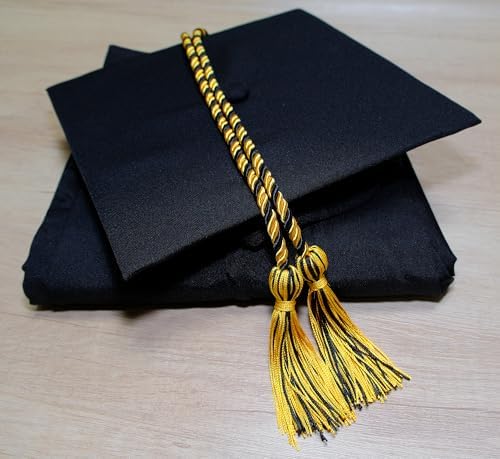 Graduation Honor Cords, 68" Long (Black/Gold) - Image 2