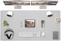 Bloss Large Desk Pad, 47.2" x 24" Desk Mat, Desk Pads on Top of Desks, Computer Mat Non-Slip, Desk Blotter Waterproof, Easy to Clean - Light Grey by Bloss