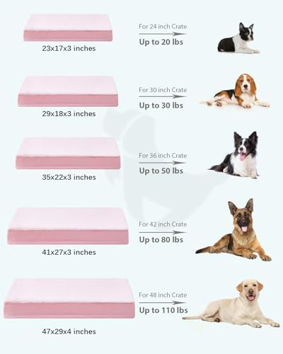 KSIIA Orthopedic Dog Bed for Large Dogs with Waterproof Lining, Pink, 41x27 - Image 6