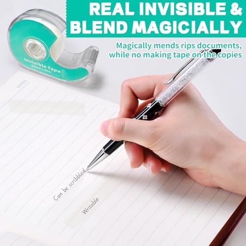 Invisible Clear Tape Bulk with Dispenser, 6 Pack Transparent Tapes Frosted Writable, Bulk Tape Rolls 7/10 X 1000 Inches School Home Office Supplies for Gift Paper Wrapping, Art Craft, Labeling - Image 4