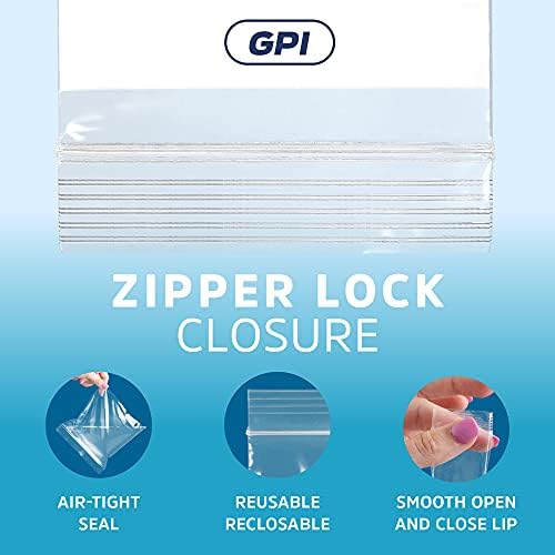 GPI 4"x6" Zip Bags, 200 Pack, 4 Mil Heavy Duty, Write with White - Image 4
