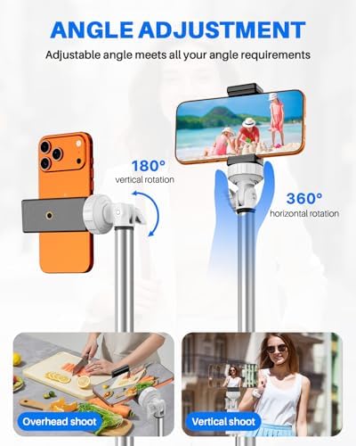 67" Phone Tripod, MIIASI Extendable Tripod for iPhone, Selfie Stick with Remote and Phone Holder, Compatible with iPhone/Android/Camera, Light Stand - Image 4