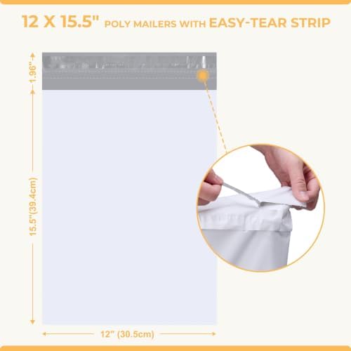 Metronic Poly Mailers 12x15.5 100PC Shipping Bags Envelopes for Clothes - Image 2