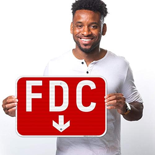FDC Down Arrow Sign, Red Background, - Image 2