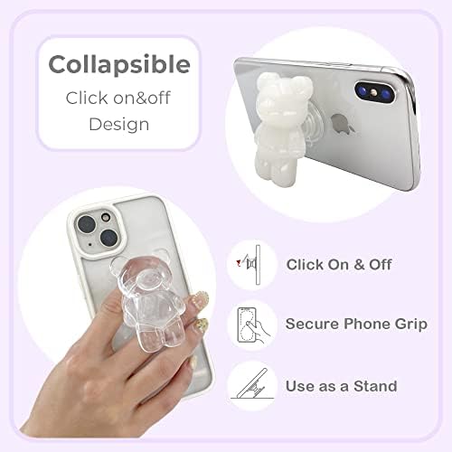 On The Grip 3D Gummy Bear Style Expandable Collapsible Mobile Phone Grip Stand Holder for Smartphone Tablet Cell Phone Accessory (Pink Glitter) - Image 6
