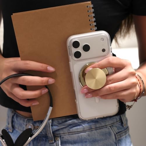 PopSockets Phone Grip for MagSafe, Magnetic Holder- Alum Radial Gold - Image 6