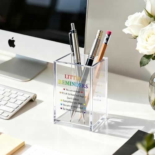 Little Reminders Pen Holder for Desk, Self Love Pen Pencil Holder - Image 3