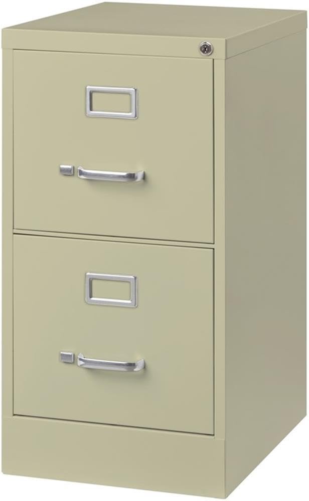 Pemberly Row 2 Drawers 28.38" Vertical Beige Metal Filing Cabinet Lockable - Image 3