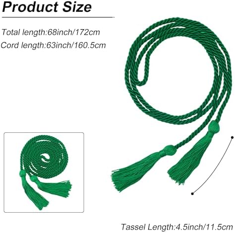 GraduationMall Graduation Honor Cord 68" Emerald Green - Image 4