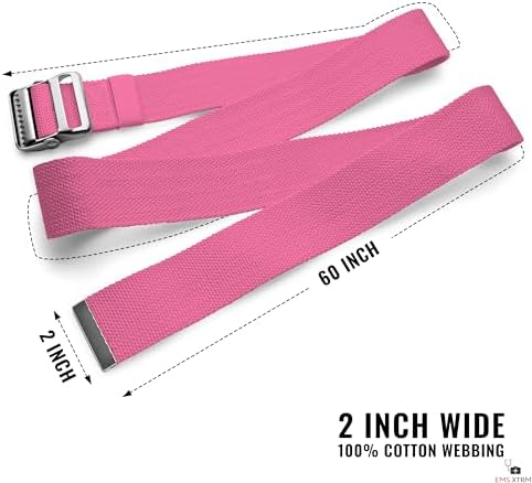 EMS XTRM Gait Belts - Essential Transfer Belts for Seniors and Physical Therapy, Durable and Comfortable, Nurses, Home Health Aides, Physical Therapists (Metal Buckle - Pink) - Image 2