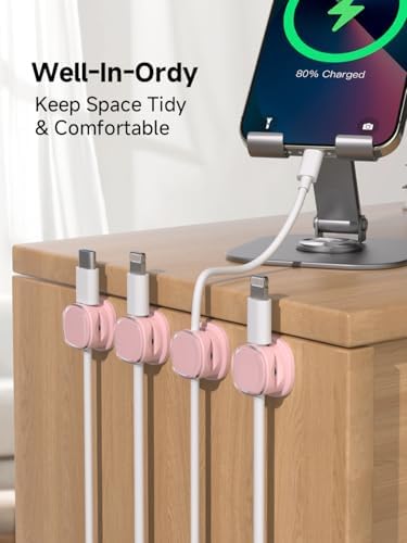 Magnetic Cable Clips, Adjustable Cord Holder Management, Adhesive Wire Keeper Organizer for Home Office Desk Phone PC Car Wall Desktop Nightstand Appliance (9-PCS Purple) - Image 4