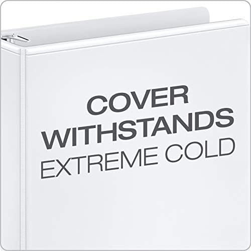 Cardinal 3 Ring Binder, 6 Inch Heavy Duty XtraLife Binder, Locking Slant-D Rings, Crack-Resistant Cover & Spine, ClearVue Covers with Shelf Pull, Holds 1,300 Sheets, White (26366) - Image 3