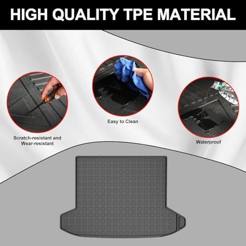 Cargo Mat Custom Fit for 2022-2025 2026 Hyundai Tucson Cargo Liner Trunk Mat - All Weather Cargo Mat Trunk Liner for 2026 2025 2024 2023 2022 Tucson Accessories Black - Image 4