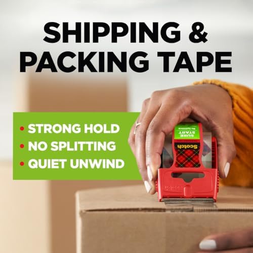 Scotch Sure Start Packing Tape Refill, 900 in x 900 in, 6 Rolls - Image 3