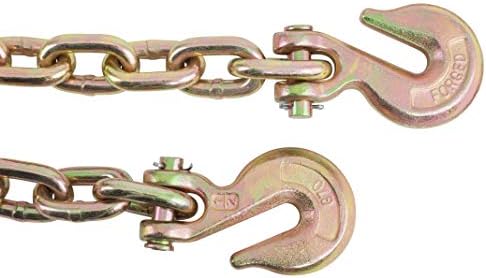 Mytee Products 1/2 Inch x 12 FT Grade 70 Binder Chain with Clevis Grab Hooks - G70 Transport Tow Chain - 11,300 Lbs Working Load Limit - Image 3