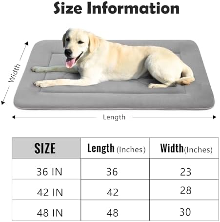 Dog Bed, 36 in Non-Slip Mattress, Soft Fleece Plush Material, Washable, for Medium/Large Dogs, Cat Bed Kennel Pad, Clay Gray - Image 6
