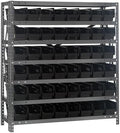 Quantum Storage Systems 1839-103BK Steel Shelving Unit with 4" Shelf Bins, 18" D x 36" W x 39" H, Black by QuantumStorageSystems