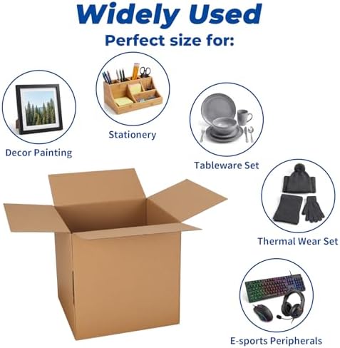 CRUGLA 10x10x10 Shipping Boxes 15 Pack, Brown Corrugated Cardboard Boxes with Side-Lock and Pre-Applied Double-Sided Tape, Easy Assemble Packing Mailer Boxes for Small Business Shipping - Image 5