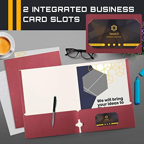 Better Office Products Two Pocket Portfolio Folders, 50-Pack, Burgundy, Letter Size Paper Folders, 50 Pieces, Burgundy - Image 4