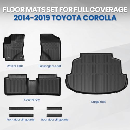 Floor Mats for Toyota Corolla 2014-2019 Sedan Only, w/Cargo Mat - Image 2
