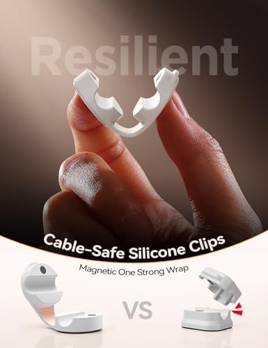 FLYLEAD 8-Pack Silicone Cord Organizer Magnetic Cable Clips, Adhesive - Image 2