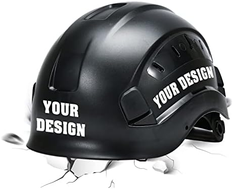 Safety Hard Hat Customize Logo Protective Head Outdoor Work Hat (Black (Style 4)) by YOWESHOP