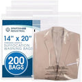 14” X 20” (200 Count) Self Seal Clear Poly Bags with Suffocation Warning by SpartanIndustrial