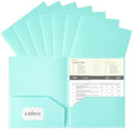 Aegero Plastic Folders with Pockets (7 Pack, Mint Green) by Unknown