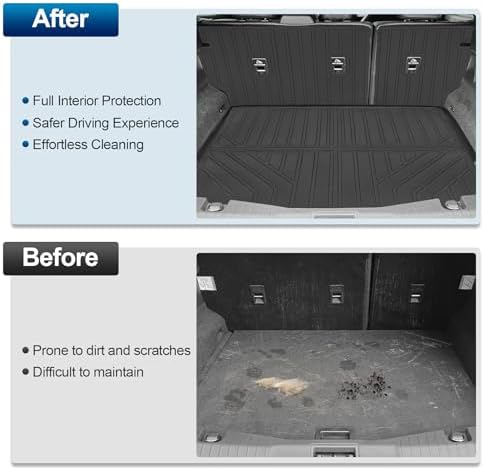 Peleus Floor Mats for Ford Edge 2015-2024 2025 2026,TPE All Weather Protection 2 Rows Car Floor Liners with Cargo Liner Backrest Mat for Ford Edge Trunk Mat+Backrest Mats+Floor Mats - Image 4