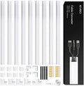 EVEO Cable Hider Wall - 153" Wall Cord Hider, Cable Concealer, Wire Covers for Cords - Wall Cable Hider and Cable Raceway for TV Cord Hider Wire Cover - 10X (L16 x W0.95 x H0.5) - Medium | White by EVEO