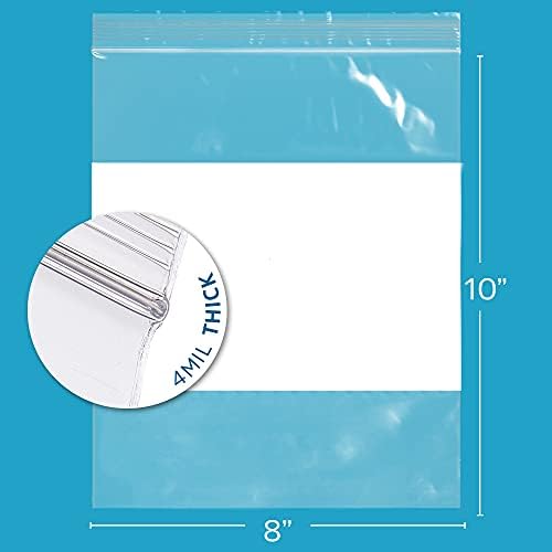 8" x 10" Zip Bags, 200 Pack, 4 Mil Heavy Duty, Write with White Block, GPI - Image 2