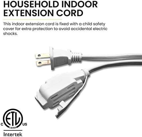 GoGreen Power (GG-24712) 16/2 12' Household Extension Cord, 3 Outlets, White, 12 ft - Image 3
