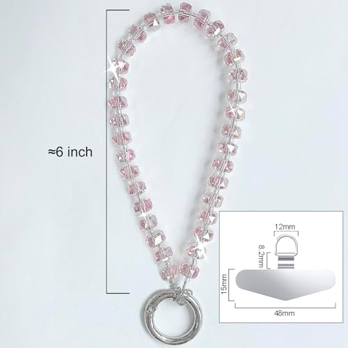 TENOC Beaded Phone Wrist Strap, Pink - Image 2