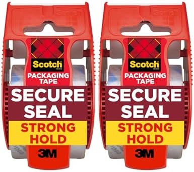 Scotch Ultra Clear Packaging Tape, 2 Rolls Clear Packing Tape with Handheld Dispensers, 1.88 in x 800 in (22.2 yd), Transparent Box Sealing Tape for Shipping, Moving, Mailing and Storage Boxes by ScotchBrand