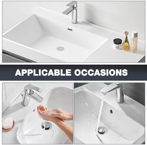 2PCS Bathroom Sink Drain Strainer,Pop Up Sink Drain Stopper Hair Catcher with Removable Stainless Steel Floor Drain Filter Basket,Universal Drain Plug Filter Replacement Bathroom Shower Sink Stopper - Image 6