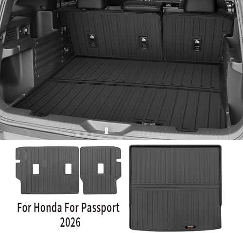 Custom for 2026 Honda Passport Cargo Mats Trunk Liner and Rear Seat Backrest Mats All Weather TPE Protection Mat Accessories (for 2026 Honda Passport) - Image 2