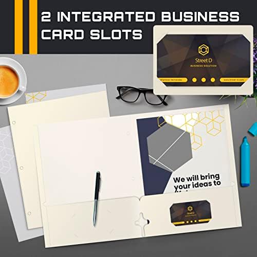 Better Office Products Two Pocket Portfolio Folders, 50-Pack, White, Letter Size Paper Folders, 50 Pieces, White - Image 4