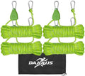4Pack 4mm Reflective Guy Lines, Heavy‑Duty Tent Rope Tie Down Rope Line, Ultralight Camping Rope with Ratchet Pulley & 2 Metal Buckles, Aluminum Adjuster for Tarp Canopy Kayak Outdoor Camping, 13ft by DAJOUJS
